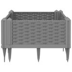 vidaXL Jardinière avec piquets gris clair 42 5x42 5x28 5 cm PP