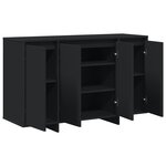 vidaXL Buffet noir Noir Bois d'ingénierie 120 x 41 x 75 cm Buffet noir