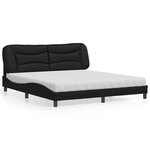 vidaXL Lit avec matelas noir 180x200 cm similicuir