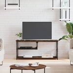 vidaXL Meuble TV chêne fumé 103x38x46 5 cm bois d'ingénierie et acier