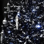 vidaXL Arbre de Noël neigeux avec base de parapluie Noir 170 cm PVC