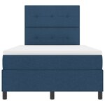 vidaXL Lit Box Spring avec matelas bleu 120x200 cm en tissu