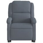 vidaXL Fauteuil inclinable de massage électrique gris foncé velours