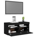 vidaXL Meuble TV avec lumières LED noir 90x35x40 cm