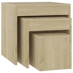 vidaXL Tables gigognes 3 Pièces Chêne sonoma Aggloméré