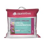 2 oreillers spécial transpiration 60 x 60 cm - Blanc
