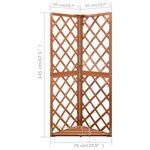 vidaXL Treillis d'angle 50x50x145 cm Bois de sapin massif