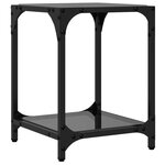 vidaXL Table basse avec dessus en verre noir 30x30x40 cm acier