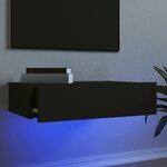 vidaXL Meuble TV avec éclairage LED noir 60x35x15 5 cm