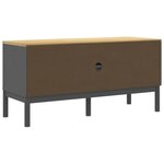 vidaXL Meuble TV FLORO gris 114x43x55 cm bois massif de pin