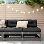 vidaXL Canapés centraux de jardin 2 Pièces gris bois de pin massif
