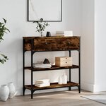 vidaXL Table console chêne fumé 72 5x25x75 cm bois d'ingénierie