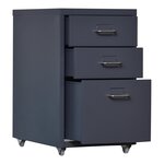 Caisson de bureau meuble de rangement pour documents dossiers fournitures de bureau à roulettes acier 48 x 28 x 41 cm gris 03_0006332