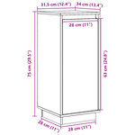 vidaXL Buffet 31 5x34x75 cm Bois massif de pin