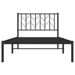 vidaXL Cadre de lit métal sans matelas avec tête de lit noir 100x200cm