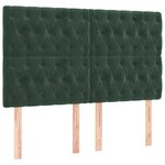 vidaXL Têtes de lit 4 Pièces Vert foncé 72x7x78/88 cm Velours