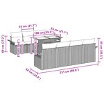 vidaXL Ensemble de Sofa de Jardin 9 Pièces avec Coussins Noir Rattan Poli