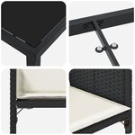 vidaXL Ensemble de Salle à Manger de Jardin 9 Pièces avec Coussins - Rattan Poly Noir