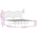 vidaXL Cadre de lit métal sans matelas avec tête de lit noir 140x200cm