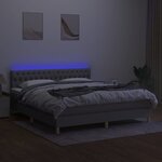 vidaXL Sommier à lattes de lit matelas LED Gris clair 160x200 cm Tissu