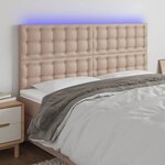 vidaXL Tête de lit à LED Cappuccino 160x5x118/128 cm Similicuir