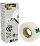 Boite de 9 Rouleaux adhésif Invisible MAGIC 900 Recyclé 19 m x 33 m SCOTCH