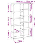 vidaXL Bibliothèque sonoma gris 100x32x170 cm bois d'ingénierie et fer