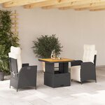 vidaXL Ensemble à manger de jardin avec coussins 3 Pièces Noir