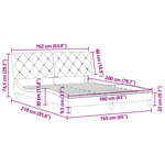 vidaXL Cadre de lit sans matelas noir 160x200 cm velours