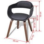 vidaXL Chaises à manger lot de 6 noir bois courbé et similicuir