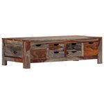 vidaXL Table basse Gris 100x50x30 cm Bois massif