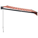 vidaXL Auvent rétractable orange et marron 3x2 5 m tissu et aluminium
