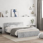 vidaXL Cadre de lit sans matelas gris béton 140x190 cm