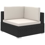 Salon de jardin meuble d'extérieur ensemble de mobilier 8 pièces avec coussins résine tressée noir 02_0017764