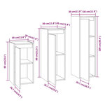vidaXL Meubles TV 3 Pièces Blanc Bois massif de pin