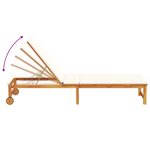 vidaXL Chaise longue avec coussins crème en bois massif d'acacia