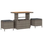 Ensemble de canapé de jardin 13 pièces avec coussins en poly rattan gris acacia