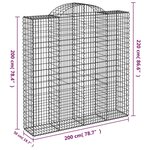 vidaXL Paniers à gabions arqués 2 Pièces 200x50x200/220 cm Fer galvanisé