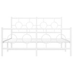 vidaXL Cadre de lit métal avec tête de lit/pied de lit blanc 135x190cm