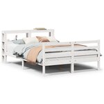vidaXL Cadre de lit avec tête de lit blanc 140x200 cm bois pin massif