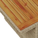 Ensemble de Canapés de Jardin de 9 Pièces avec Coussins Beige Poly Rattan Acacia