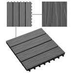vidaXL Carreau de terrasse en relief 11 Pièces WPC 30x30 cm 1 m² Gris