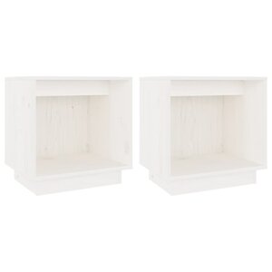 vidaXL Tables de chevet 2 Pièces Blanc 40x30x40 cm Bois de pin solide