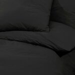 vidaXL Ensemble de housse de couette Noir 200x200 cm Microfibre légère