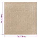 vidaXL Tapis ZIZUR 120x120 cm aspect de jute intérieur et extérieur