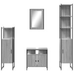 vidaXL Ensemble de meubles de salle de bain 4 Pièces Sonoma gris