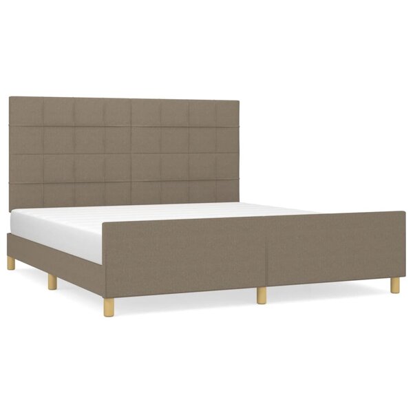 vidaXL Cadre de lit avec tête de lit Taupe 180x200 cm Tissu