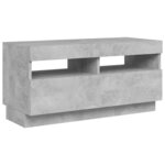 vidaXL Meuble TV avec lumières LED gris béton 80x35x40 cm