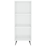 vidaXL Buffet haut Blanc brillant 34 5x34x180 cm Bois d'ingénierie