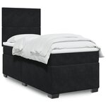 vidaXL Sommier à lattes de lit avec matelas Noir 90x190 cm Velours